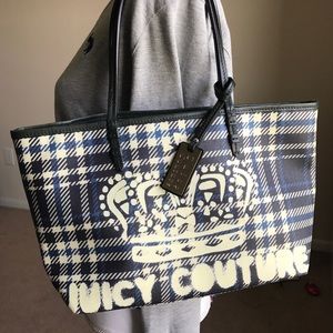 Juicy Couture plaid tote bag, Authentic